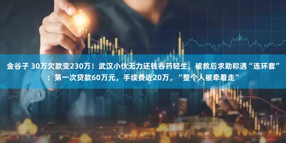 金谷子 30万欠款变230万！武汉小伙无力还钱吞药轻生，被救后求助称遇“连环套”：第一次贷款60万元，手续费近20万，“整个人被牵着走”